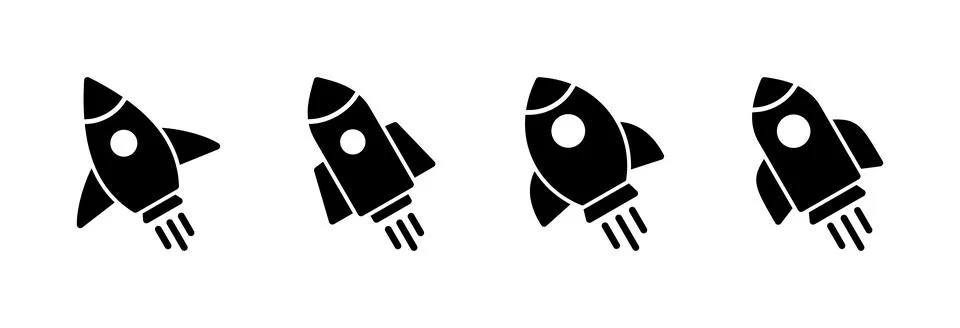 Rocket icon vector illustration. Startup sign and symbol. rocket launcher ico Stock Illustration
