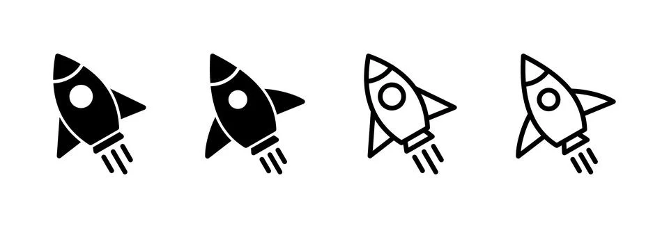 Rocket icon vector illustration. Startup sign and symbol. rocket launcher ico Stock Illustration