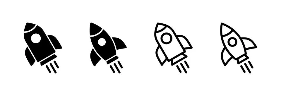 Rocket icon vector illustration. Startup sign and symbol. rocket launcher ico Stock Illustration
