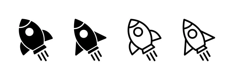 Rocket icon vector illustration. Startup sign and symbol. rocket launcher ico Stock Illustration