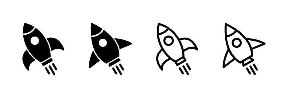 Rocket icon vector illustration. Startup sign and symbol. rocket launcher ico Stock Illustration