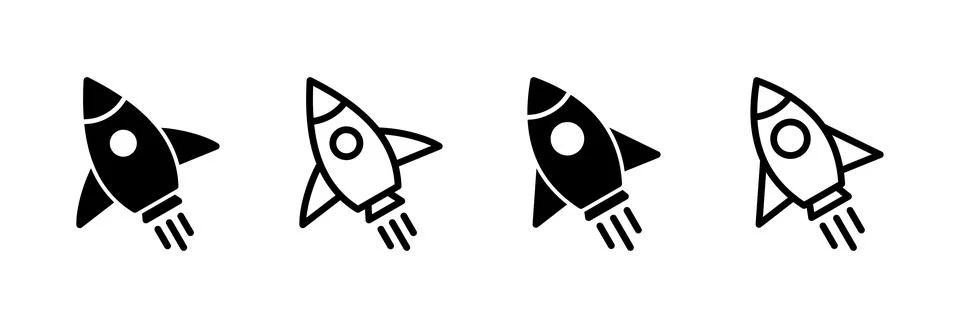 Rocket icon vector illustration. Startup sign and symbol. rocket launcher ico Stock Illustration