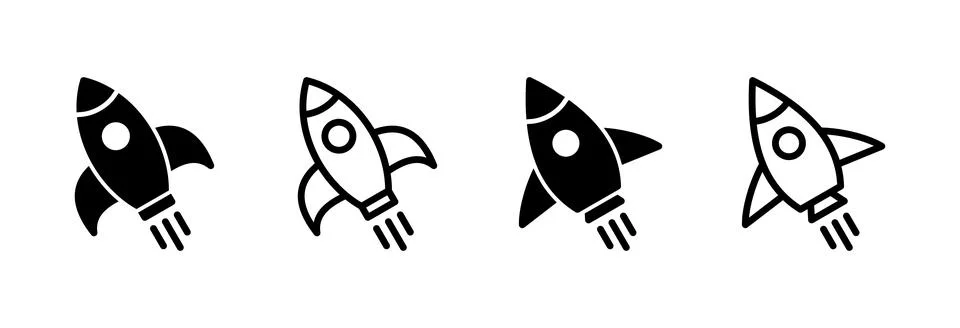 Rocket icon vector illustration. Startup sign and symbol. rocket launcher ico Stock Illustration