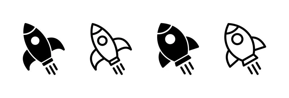Rocket icon vector illustration. Startup sign and symbol. rocket launcher ico Stock Illustration