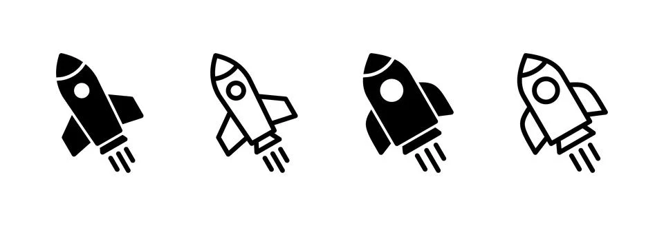 Rocket icon vector illustration. Startup sign and symbol. rocket launcher ico Stock Illustration