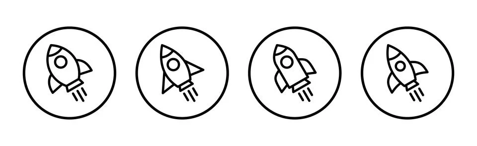 Rocket icon vector illustration. Startup sign and symbol. rocket launcher ico Stock Illustration