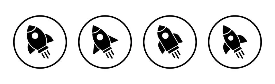 Rocket icon vector illustration. Startup sign and symbol. rocket launcher ico Stock Illustration