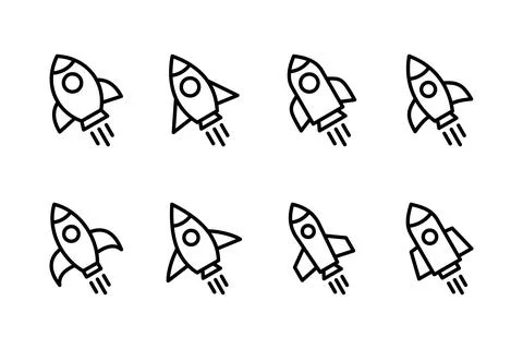 Rocket icon vector illustration. Startup sign and symbol. rocket launcher ico Stock Illustration