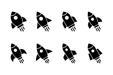 Rocket icon vector illustration. Startup sign and symbol. rocket launcher ico Stock Illustration