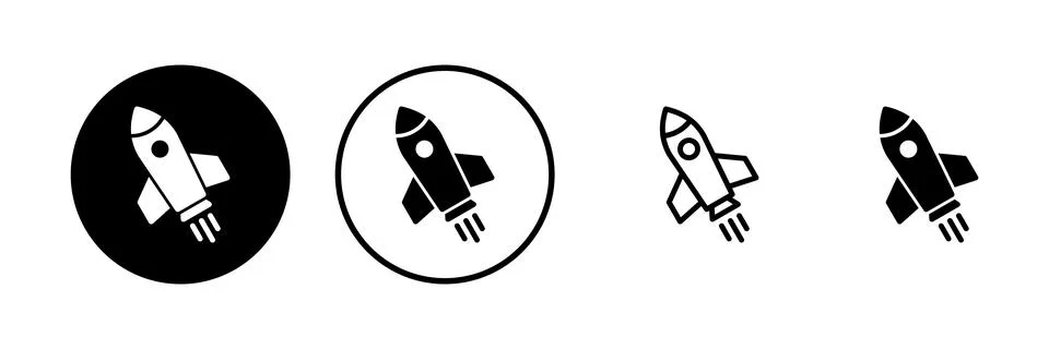 Rocket icon vector illustration. Startup sign and symbol. rocket launcher ico Illustrazione stock