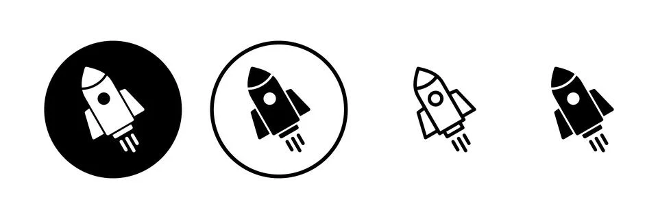 Rocket icon vector illustration. Startup sign and symbol. rocket launcher ico Stock Illustration