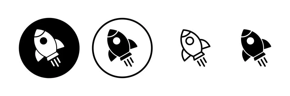 Rocket icon vector illustration. Startup sign and symbol. rocket launcher ico Stock Illustration