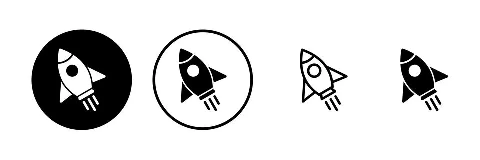 Rocket icon vector illustration. Startup sign and symbol. rocket launcher ico Stock Illustration