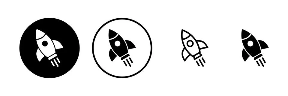 Rocket icon vector illustration. Startup sign and symbol. rocket launcher ico Stock Illustration