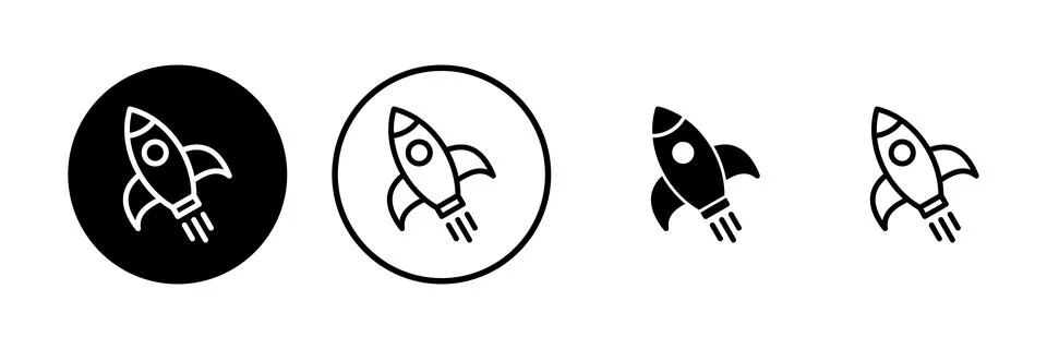 Rocket icon vector illustration. Startup sign and symbol. rocket launcher ico Stock Illustration
