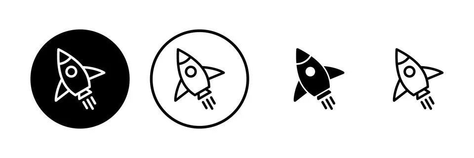 Rocket icon vector illustration. Startup sign and symbol. rocket launcher ico イラスト素材