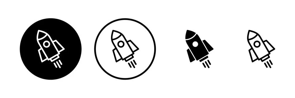 Rocket icon vector illustration. Startup sign and symbol. rocket launcher ico Stock Illustration