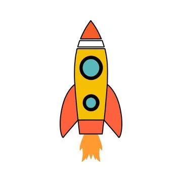 Rocket icon vector isolated on white background Stock Illustration