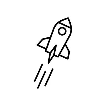 Rocket icon vector. Simple outline rocket sign Stock Illustration