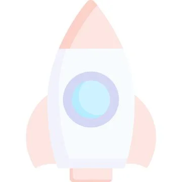 Rocket icon vector space ship launch isolated Stock Illustration