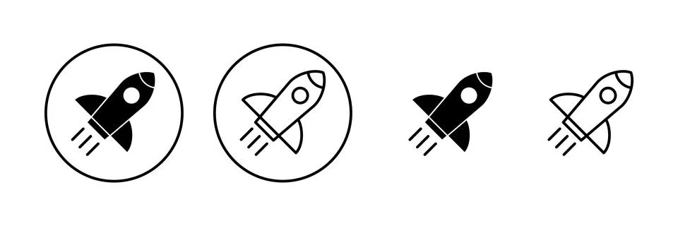 Rocket icon vector. Startup sign and symbol. rocket launcher icon Stock Illustration