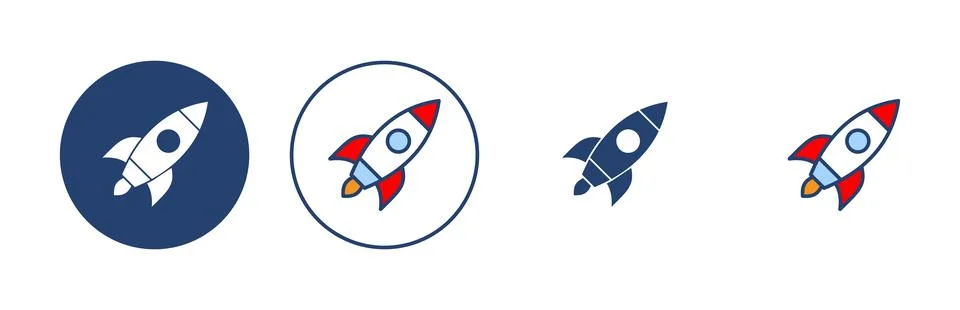 Rocket icon vector. Startup sign and symbol. rocket launcher icon Stock Illustration