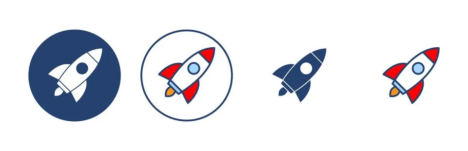 Rocket icon vector. Startup sign and symbol. rocket launcher icon Stock Illustration
