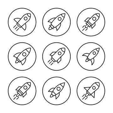 Rocket icon vector. Startup sign and symbol. rocket launcher icon Stock Illustration