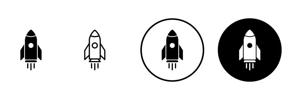 Rocket icon vector. Startup sign and symbol. rocket launcher icon Stock Illustration