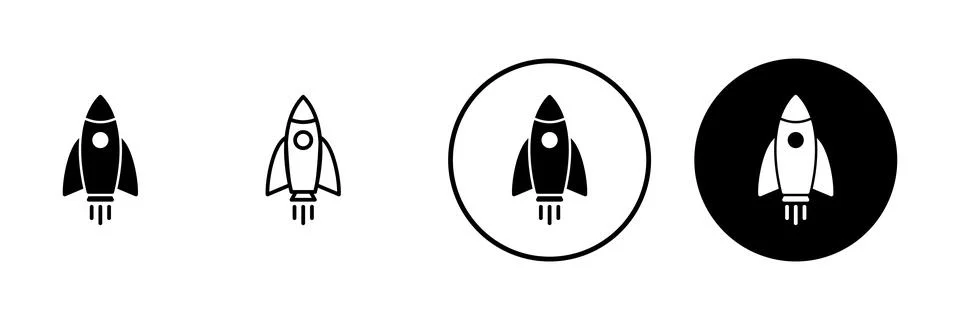 Rocket icon vector. Startup sign and symbol. rocket launcher icon Stock Illustration