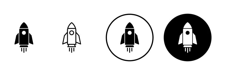 Rocket icon vector. Startup sign and symbol. rocket launcher icon Stock Illustration
