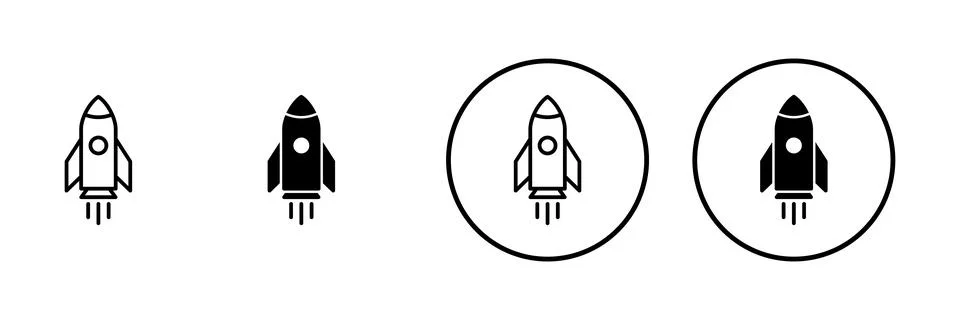 Rocket icon vector. Startup sign and symbol. rocket launcher icon Stock Illustration