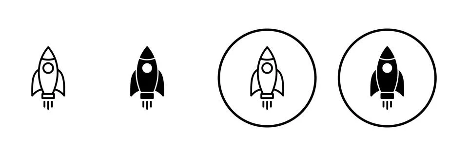 Rocket icon vector. Startup sign and symbol. rocket launcher icon Stock Illustration
