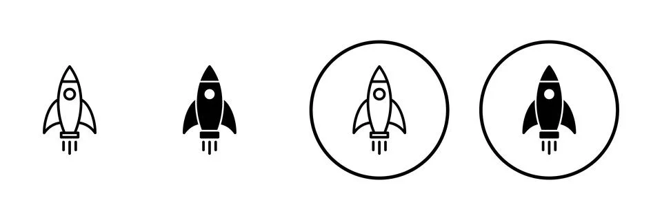 Rocket icon vector. Startup sign and symbol. rocket launcher icon Stock Illustration