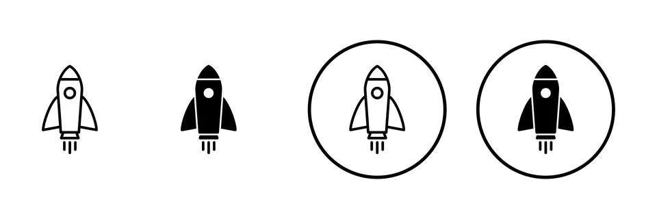 Rocket icon vector. Startup sign and symbol. rocket launcher icon Stock Illustration