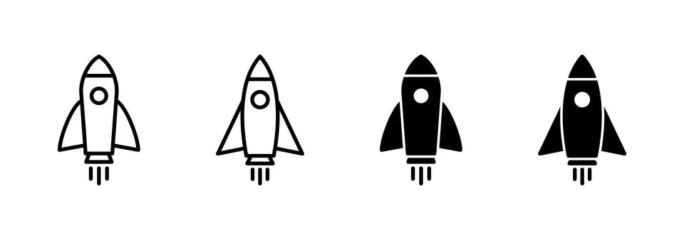 Rocket icon vector. Startup sign and symbol. rocket launcher icon Stock Illustration