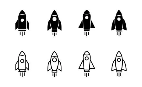 Rocket icon vector. Startup sign and symbol. rocket launcher icon Stock Illustration