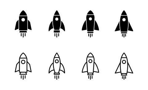 Rocket icon vector. Startup sign and symbol. rocket launcher icon Stock Illustration