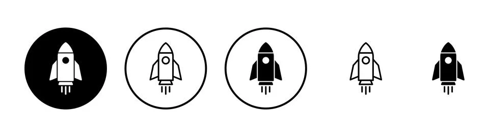 Rocket icon vector. Startup sign and symbol. rocket launcher icon Stock Illustration