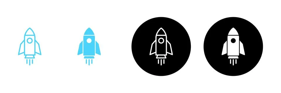 Rocket icon vector. Startup sign and symbol. rocket launcher icon Stock Illustration