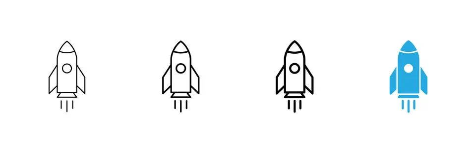 Rocket icon vector. Startup sign and symbol. rocket launcher icon Stock Illustration