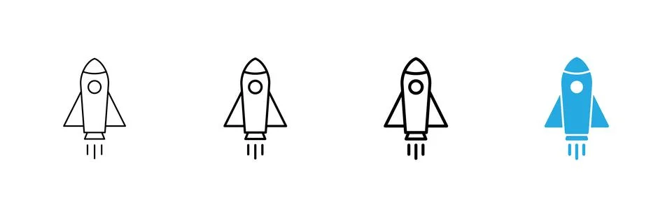 Rocket icon vector. Startup sign and symbol. rocket launcher icon Stock Illustration