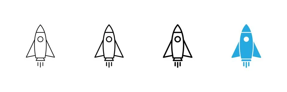 Rocket icon vector. Startup sign and symbol. rocket launcher icon Stock Illustration