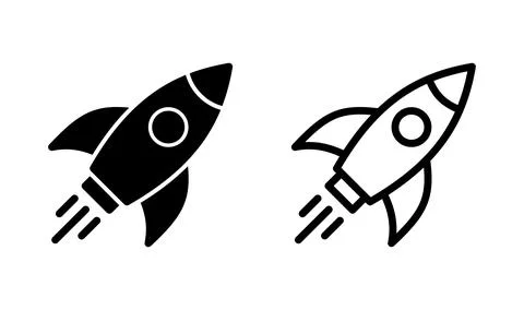 Rocket icon vector. Startup symbol. rocket launcher icon Stockillustratie