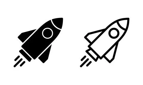 Rocket icon vector. Startup symbol. rocket launcher icon Stock Illustration