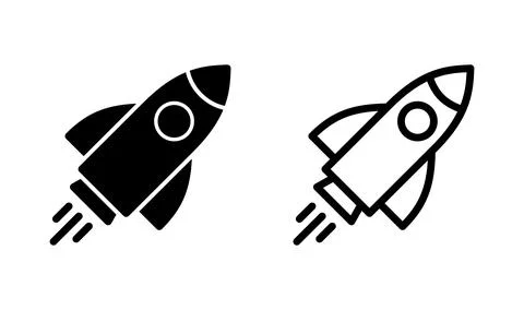 Rocket icon vector. Startup symbol. rocket launcher icon Stock-Illustration