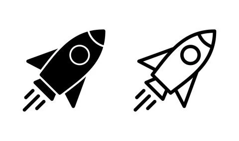 Rocket icon vector. Startup symbol. rocket launcher icon Stock Illustration