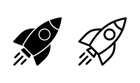 Rocket icon vector. Startup symbol. rocket launcher icon Stock Illustration