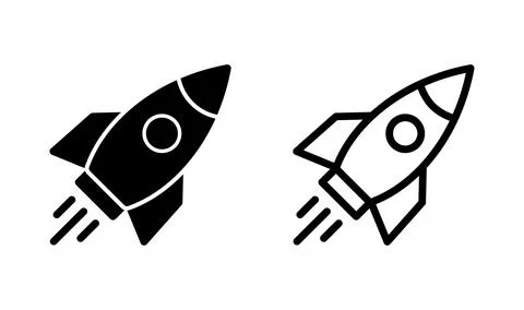 Rocket icon vector. Startup symbol. rocket launcher icon Stock Illustration