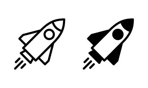 Rocket icon vector. Startup symbol. rocket launcher icon Stock Illustration